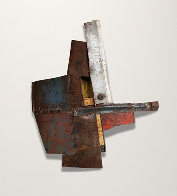 Sconfini#Lamiera 10 -­ Lamiera di ferro cm 70x90 circa,­ 2009, scultura da parete