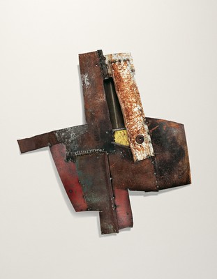 Sconfini#Lamiera 3 ­- Lamiera di ferro cm 60x60 circa,­ 2009, scultura da parete