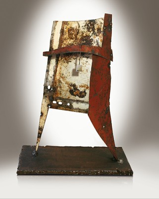 Senza titolo#2 - Lamiera di ferro cm 54x 44x17 circa,­ 2008, scultura da appoggio